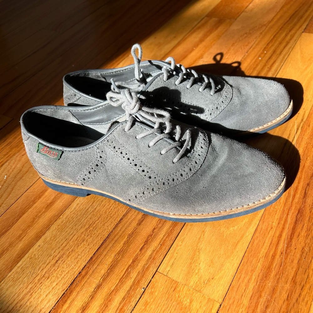 Bass Grey Suede Oxfords Women Size 6.5